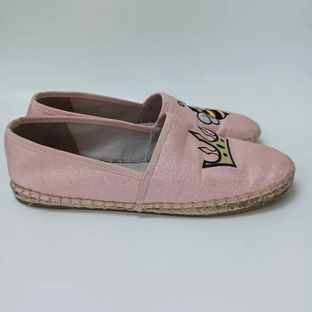 Circus by‎ Sam Edelman Queen Bee Leni Flats Pink Espadrille Slip On Womens 8.5